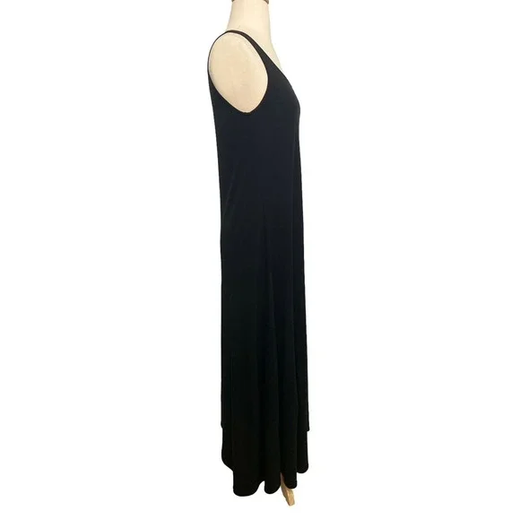 Eileen Fisher Classic Black Sleeveless Maxi Dress - Picture 4 of 9